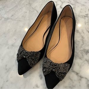 Tory Burch black velvet flats